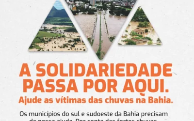 VIABAHIA na corrente de solidariedade aos atingidos pelas fortes chuvas