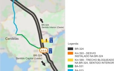 URGENTE! VIABAHIA INTERDITA TRECHO DA BR-324 EM CANDEIAS E MONTA DESVIO PROVISÓRIO