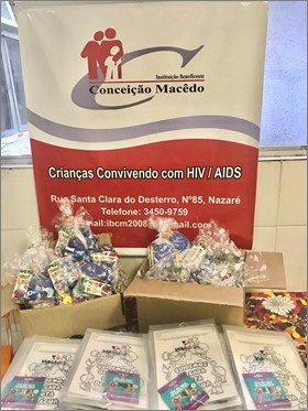 VIABAHIA doa kits a crianças portadoras do vírus HIV, em comemoração ao Dia Mundial da Água